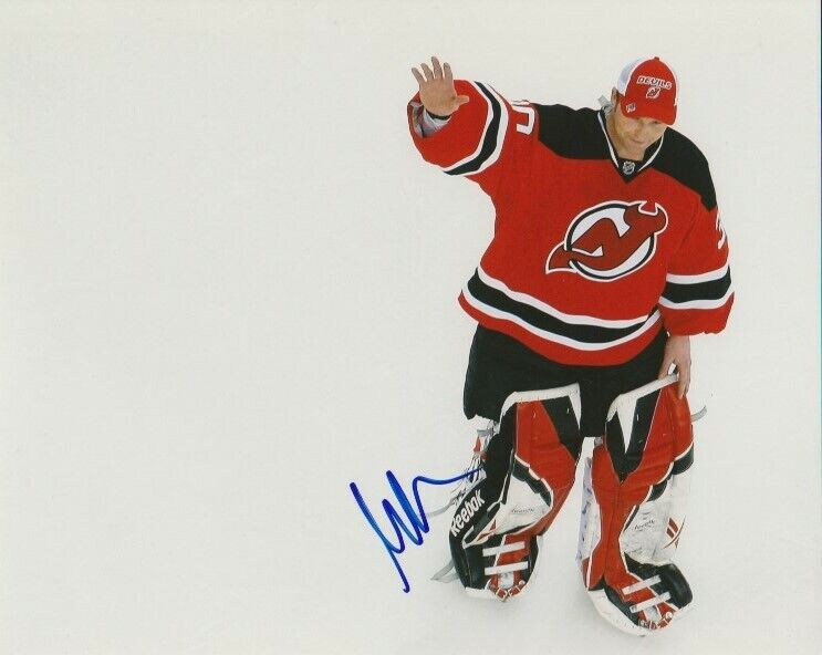 MARTIN BRODEUR SIGNED NEW JERSEY DEVILS GOALIE 8x10 Photo Poster painting #7 HHOF Autograph