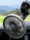 Portable Car Fan with Strong Suction and 3 Speeds Rechargeable Dashboard Cooling Air Wall Fan for Sedan SUV RV Auto Vehicles Home Windshield