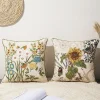Sunflower Embroidery Home Living Creative Cushion Pillow Cover