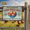 Personalized Chicken Eggs Yellow Yolks Customized Classic Metal Signs