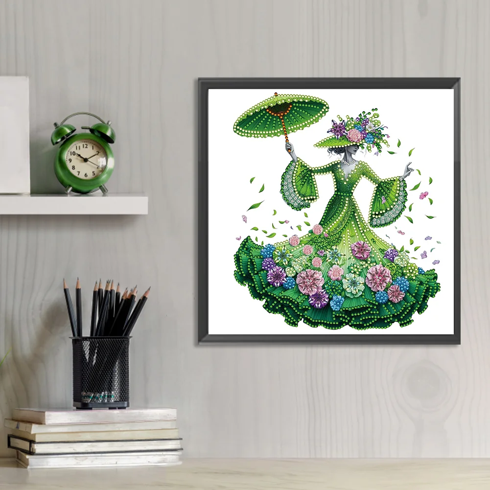 Diamond Painting - Partial Special Shaped Drill - Elegant Lady(Canvas|30*30cm)