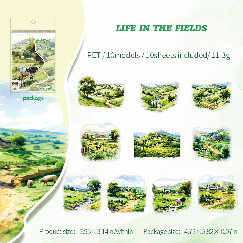 Journalsay The Wind From The Mountain Series Vintage Plant Flower Landscaping PET Sticker