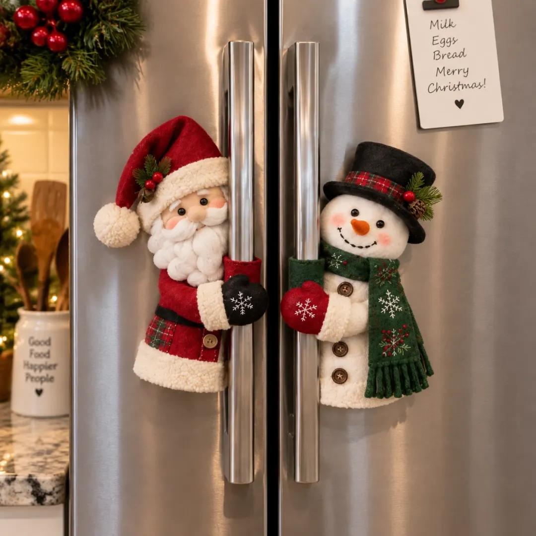 Document Set Layouts Christmas Santa & Snowman Handle Huggers – Set of 2