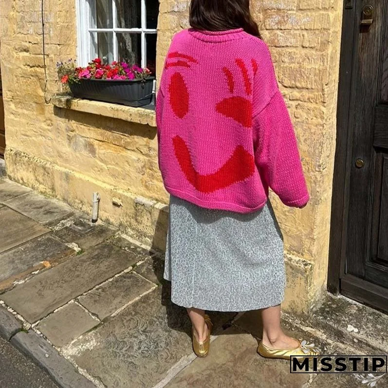Smiley Casual Knit Sweater