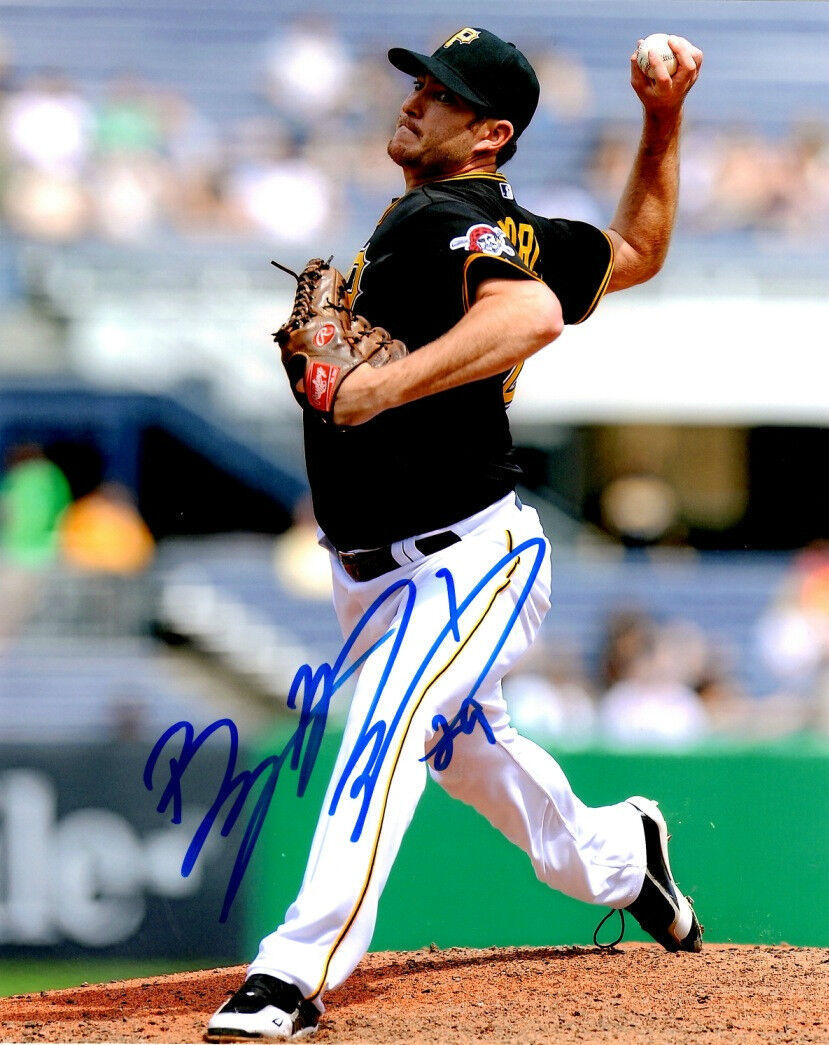 Signed 8x10 BRYAN MORRIS PITTSBURGH PIRATES Photo Poster painting- COA