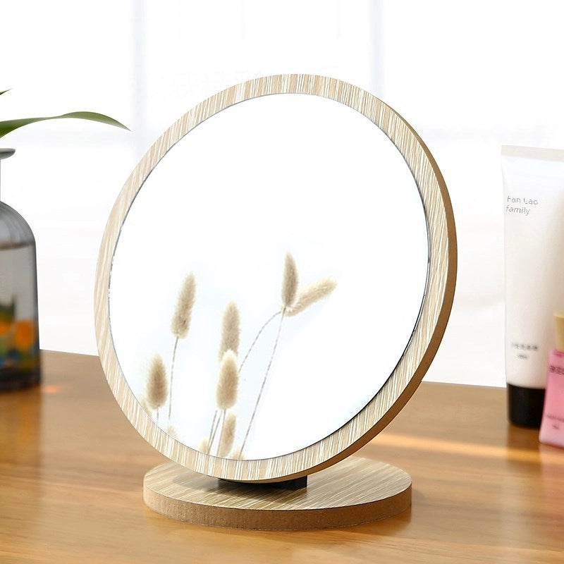 Desktop Makeup Mirror Folding Dormitory Mirror Cyber Celebrity Wooden Household Desktop Standing Small Mirror Women's Beauty Mirror Dressing Mirror