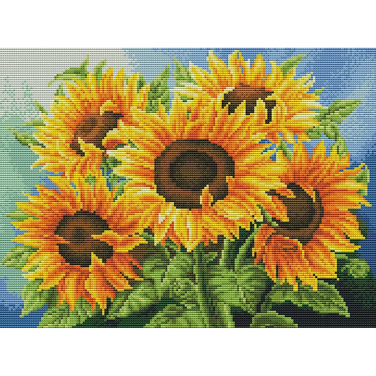 Sunflower 11CT Stamped Cross Stitch 46*36CM