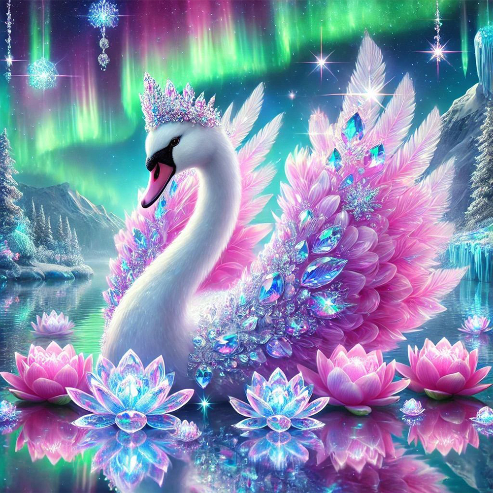 Swan 40*40cm(canvas) full round drill diamond painting