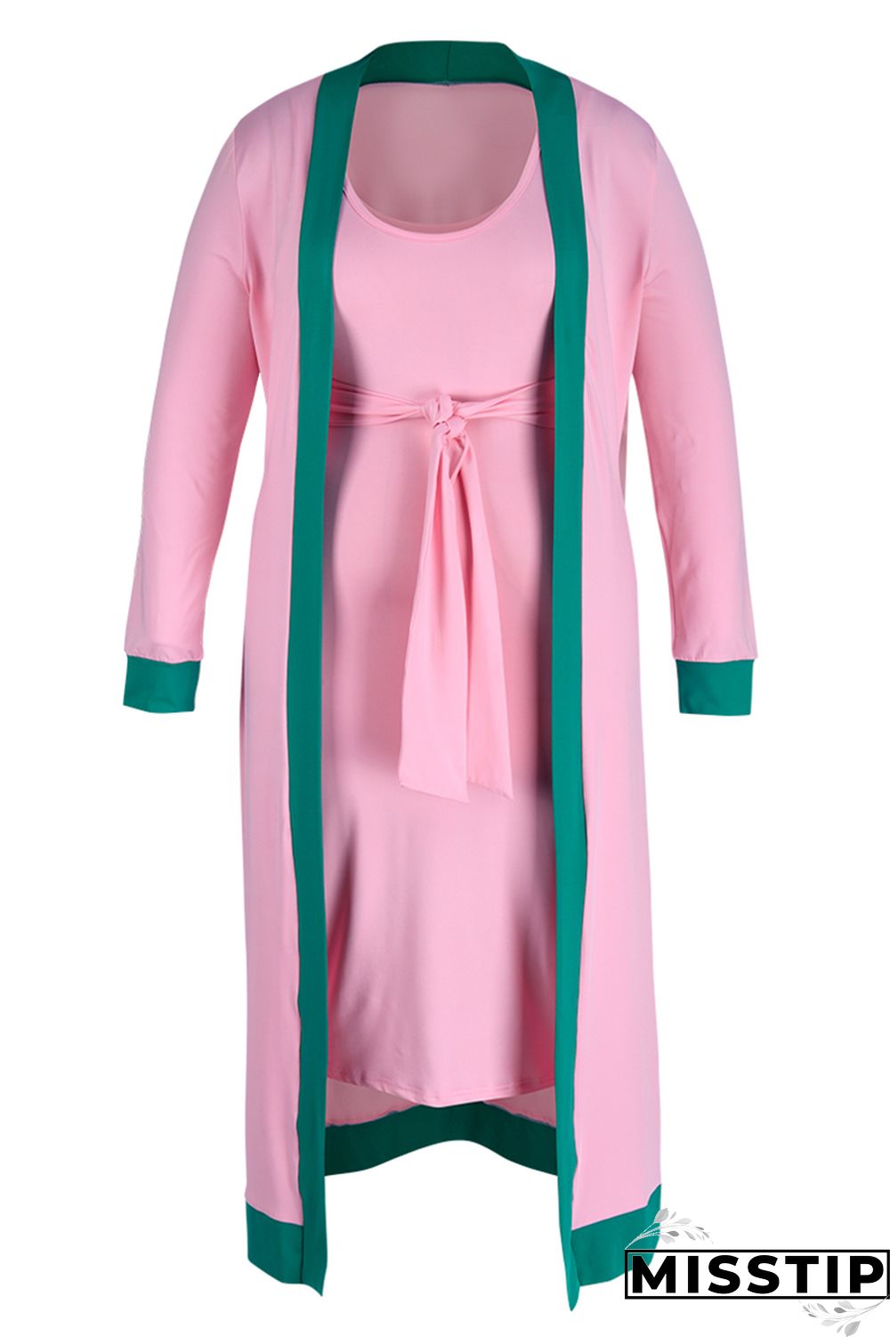 Blue Fashion Casual Solid Patchwork O Neck Plus Size Two Pieces