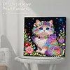 (25x25cm)DIY Pearl Painting Cat Framed Handmade Pearl Material Art Kit Living Room Decor