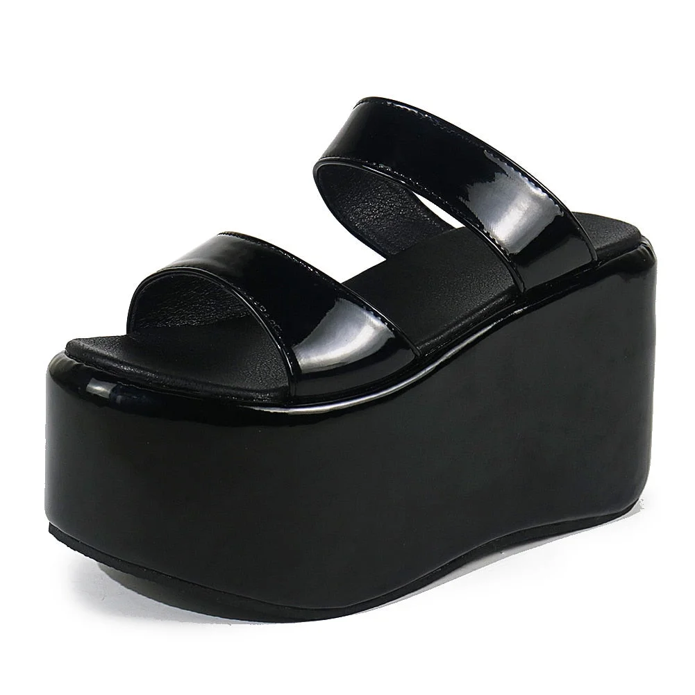Back to College Sorphio Ins Platform New Summer Sandals For Woman Black Size 35-43 Slipper Hot Sale Thick Soled Comfy Open High Heels Shoes