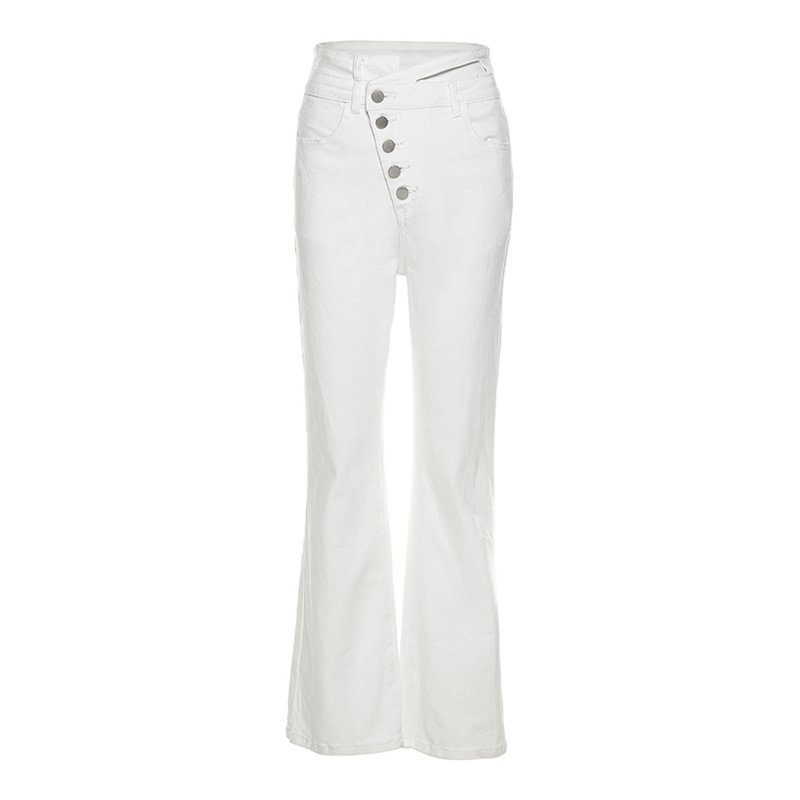 Women's Solid Color High Waist Straight Casual Pants Bottoms