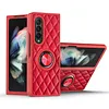 2022 Luxury Argyle Leather Cover With Ring Holder For Samsung Galaxy Z Fold 3 Flip 3 5G