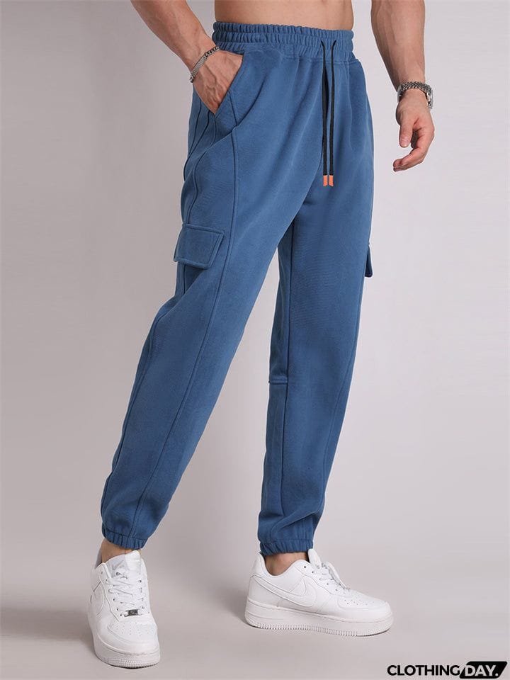 Trendy Extra Loose Multi-Pocket Drawstring Pants for Men