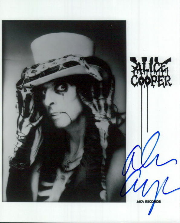 Alice Cooper (Vintage) signed 8x10 Photo Poster painting COA