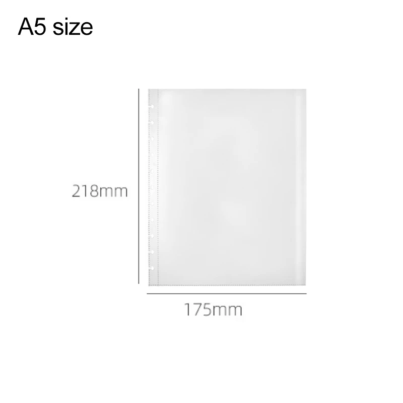 25pcs/Pack A4 A5 Transparent Loose-leaf Bag Folder Information Book Pocket for 8/11 Holes Mushroom Hole Disc Ring System Planner
