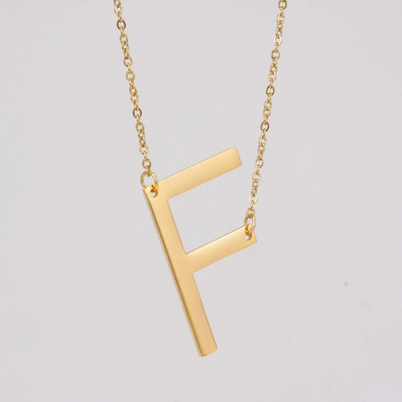 Minimalist Letter Stainless Steel Necklace Plating Stainless Steel Necklaces
