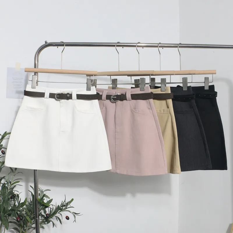 Churchf Real Shooting Kin Color High-Rise Thin Bag Hip Skirt 2025 New Hundred With Belt A Short Skirt 9997