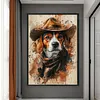 Cowboy Dog 11CT 3 Strands DIY Counted Cross Stitch Kit Large Size 40x60cm Cross Stitch Patterns Arts Craft Kits for Beginners Adults Home Decor