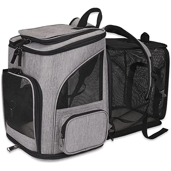 FULEDPET Pet Carrier Backpack Expandable for Cats Dogs Under 18 LB, Breathable Mesh Cat Backpack Carrier Bag, Foldable Dog Backpack Carrier for Small Dogs Rabbits Puppies
