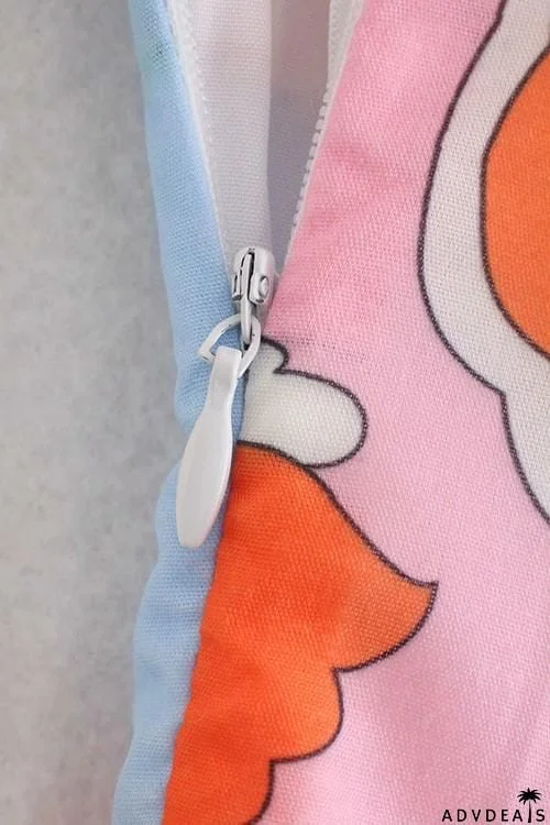 Print Halter Neck Backless Mini Dress