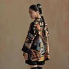 Purely hand-embroidered mulberry silk black high-end silk ladies retro short jacket