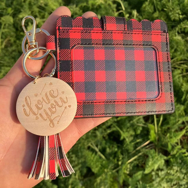 Unisex Lattice Bee Butterfly Pu Leather Open Card Holders