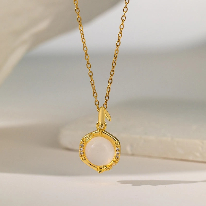 Titanium Steel Copper Plating Geometric Flower Copper Necklaces