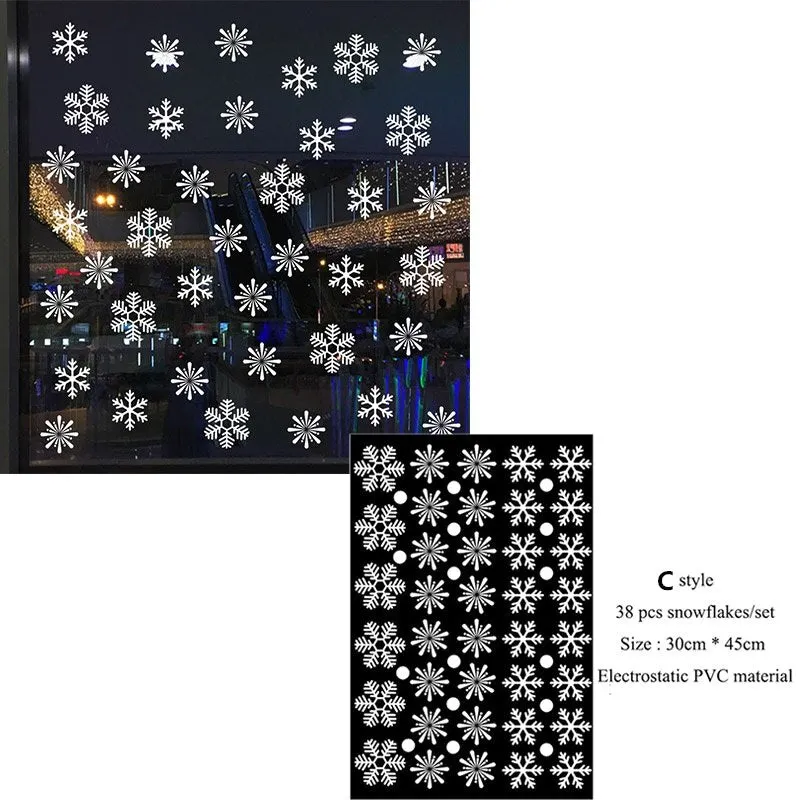 27Pcs Christmas Snowflake Window Sticker Christmas Wall Stickers Kids Room Wall Decals Christmas Decorations for Home New Year