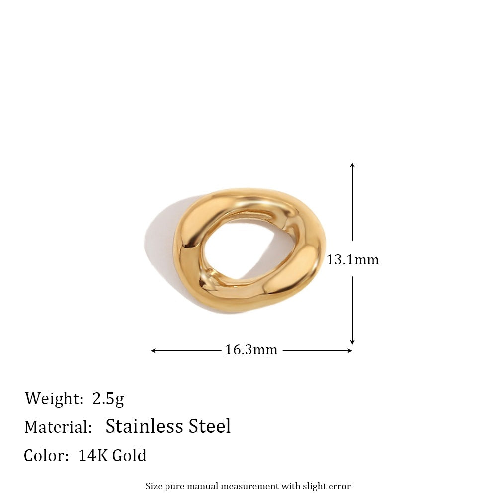 5 Pieces Fashion Irregular Heart Stainless Steel 18K Gold Plated Jewelry Making