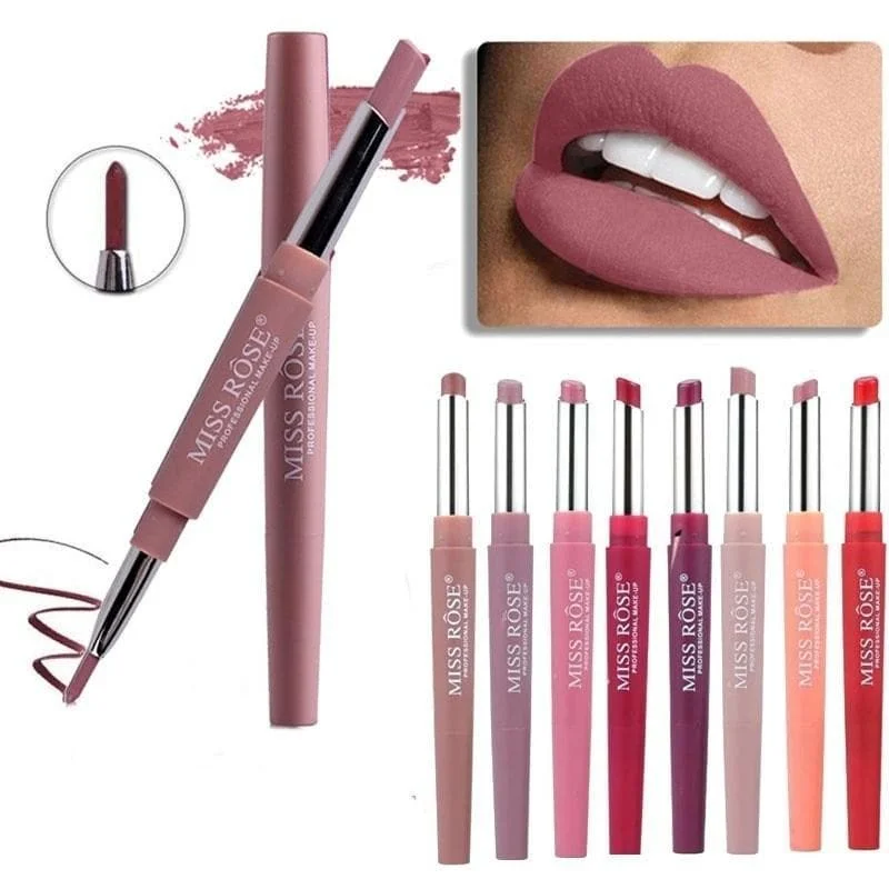 2 In 1 Nude Makeup Liner Red lip Pencil Lipstick Waterproof Longlasting SP14633