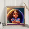 uk.everydayedeals (Limited Stock)Cross Stitch - 11ct Stamped - Fille boucl&eacute;e africaine (40*40cm)