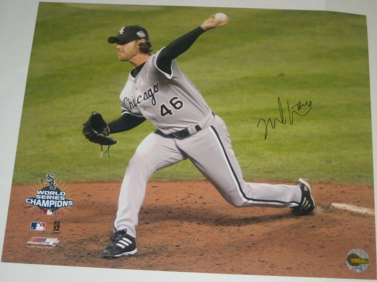 NEAL COTTS Signed Chicago WHITE SOX 2005 WORLD SERIES 16x20 Photo Poster painting w/ COA