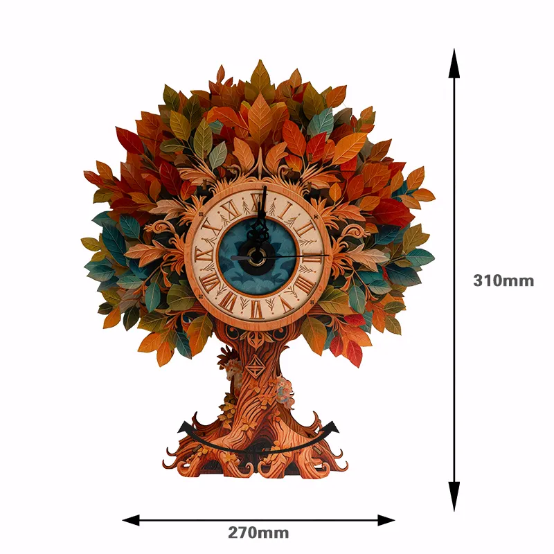 Enchanted Autumn Tree Wooden Clock Puzzle