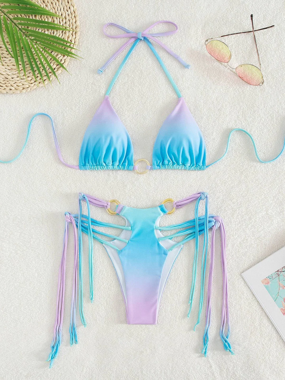 Gradient Tassels Bikini Set