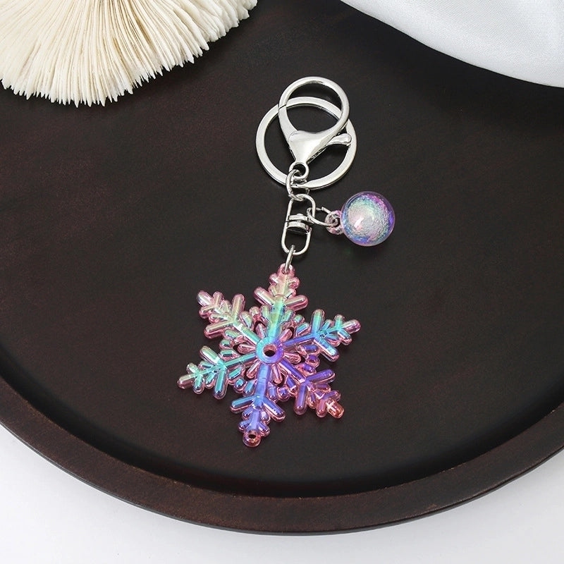 Cute Snowflake Arylic Christmas Women’s Bag Pendant Keychain