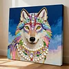 DIY Pearl Painting Wolf for Home Decor with Frame(25x25cm)
