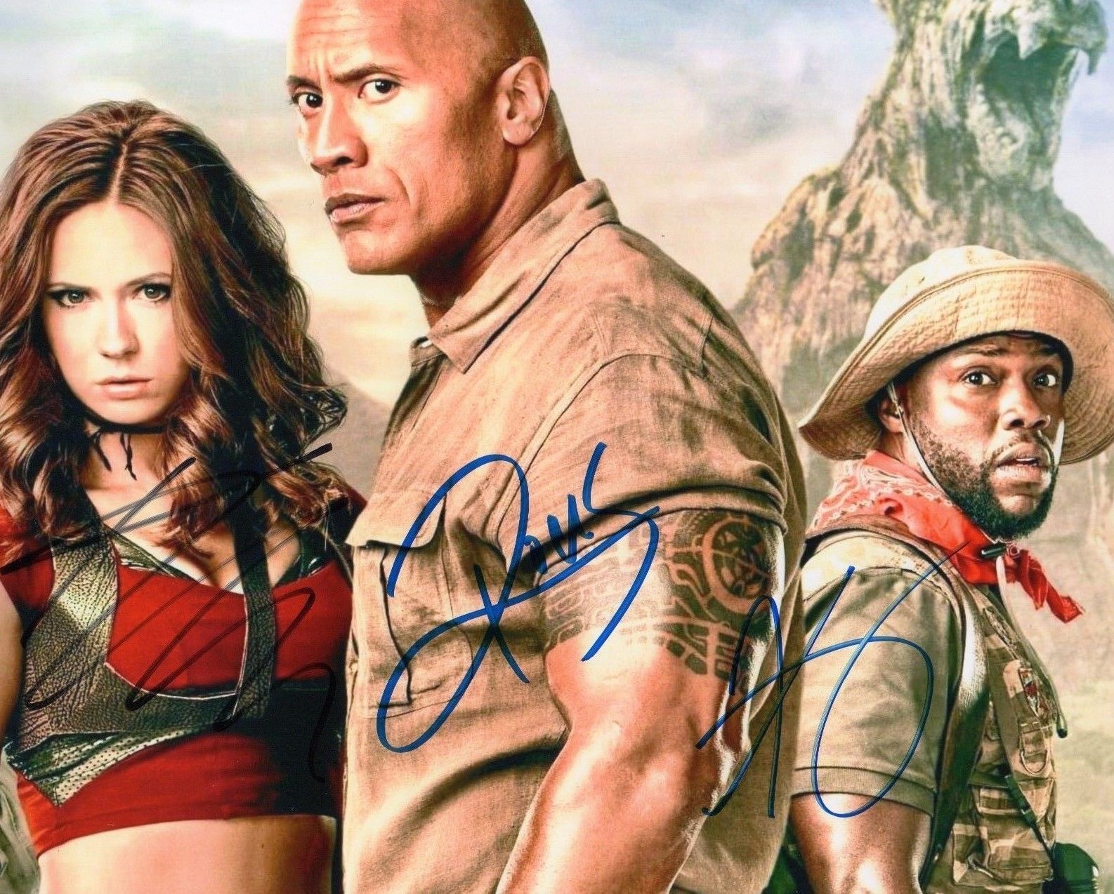JUMANJI CAST AUTOGRAPHED SIGNED A4 PP POSTER Photo Poster painting PRINT 2