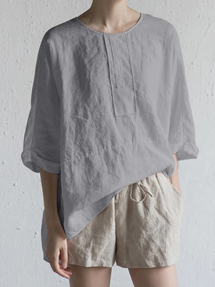 Vintage Loose Fit Bat Sleeve Shirt