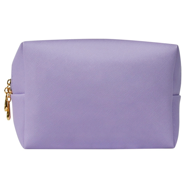 Basic Solid Color Pu Leather Square Makeup Bags