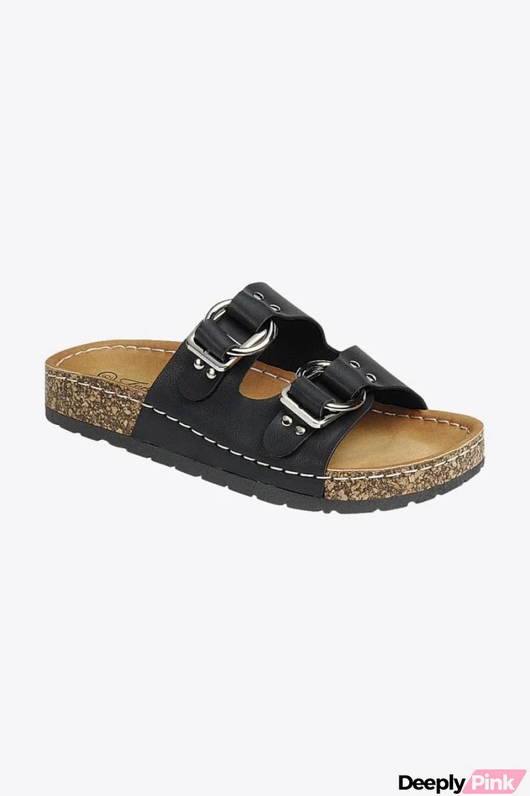 Forever Link Sitting Seaside Cork Buckle Slide Sandal