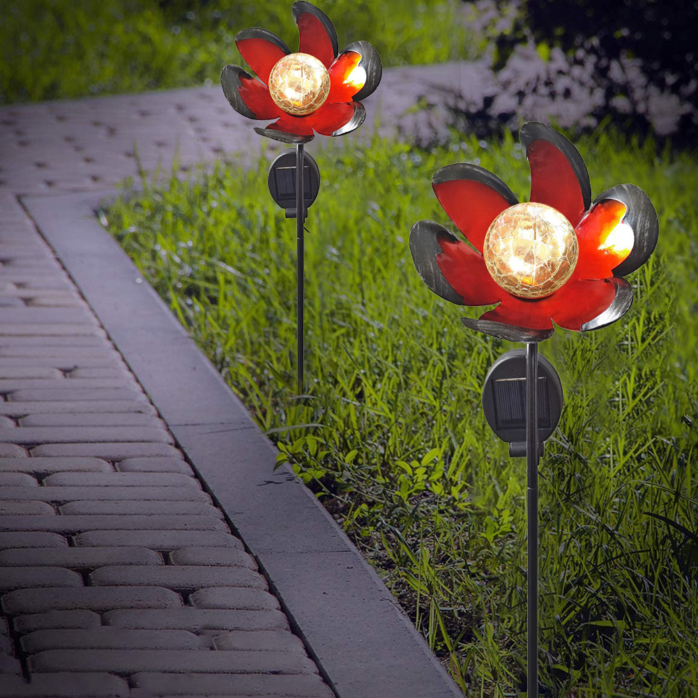 

Wrought Iron Hexagonal Flower Powered Ground Plug Lawn Light, 501 Original