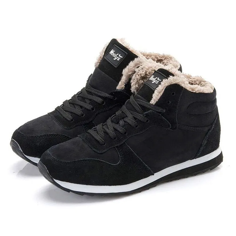 Winter Boots Men 2019 new Warm Fur Flock Casual Boots Leather Ankle Boots Men Winter Shoes Men Winter Sneakers plus size 35-46