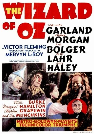 THE WIZARD OF OZ MOVIE POSTER - Photo Poster painting QUALITY INSERT -  POST!