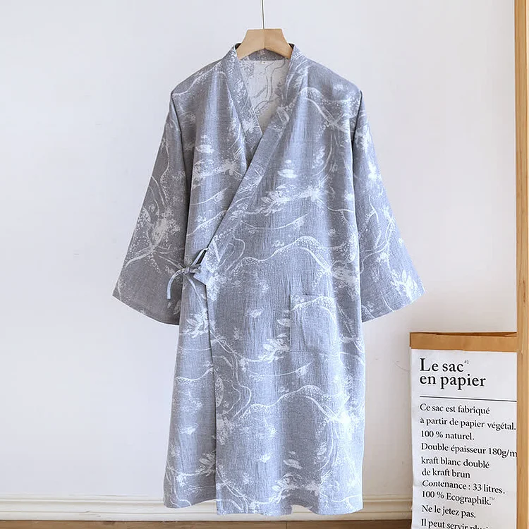 Jacquard Ink Painting Comfy Bathrobe Pajama Radinnoo.com