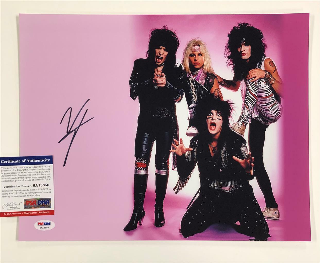 Motley Crue singer Vince Neil signed 11x14 band Photo Poster painting B ~ PSA/DNA Witness COA