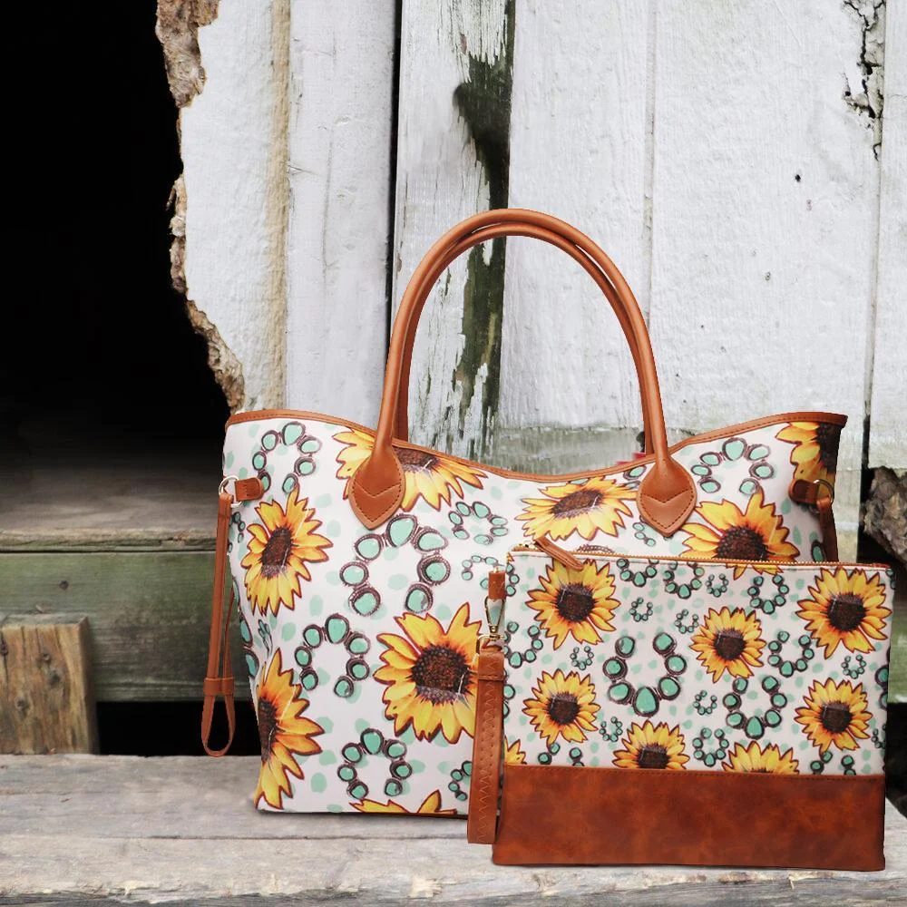 Ladies western ethnic PU two-piece handbag