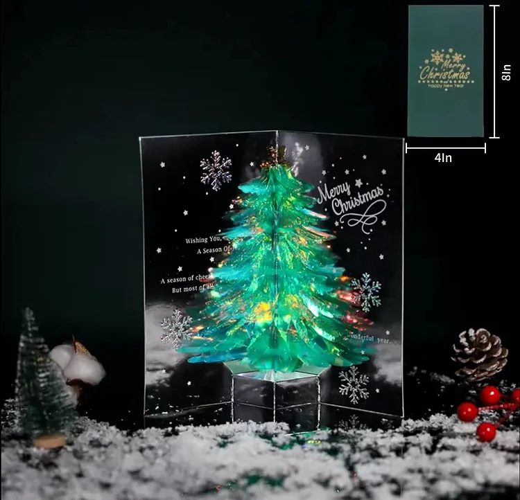 Sparkling 3D Christmas Greeting Card - Shining Tree Edition