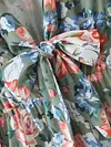 Floral Print Loose Half Sleeve Deep V-Neck Casual Mini Dress