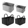 Urijk Wool Felt Storage Baskets Foldable Toy Laundry Basket Dirty Clothes Hamper Toy Holder Storage Bag Home Organizer Container